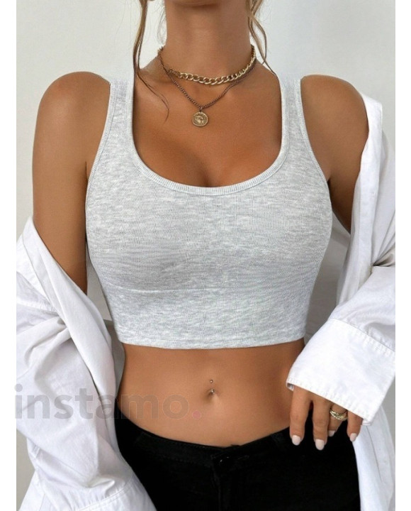 Šedý top na cvičení-314131-20