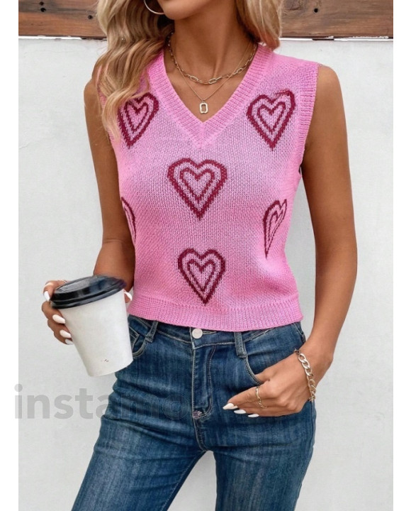 Růžový pletený top-307037-20