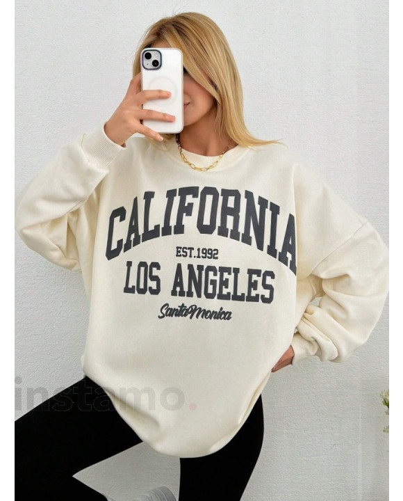 Bílá oversize mikina LA-314718-20