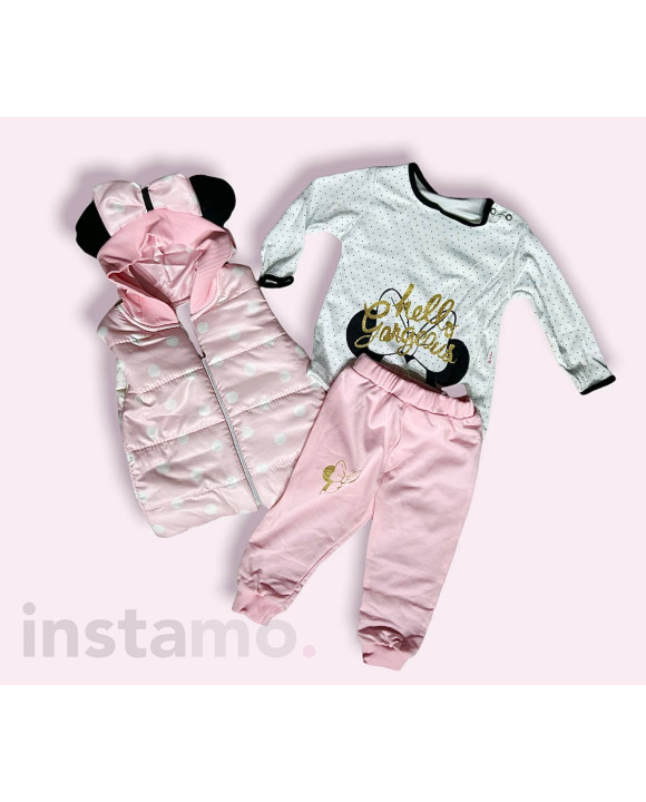 Růžová třídílná souprava Minnie-270115-20