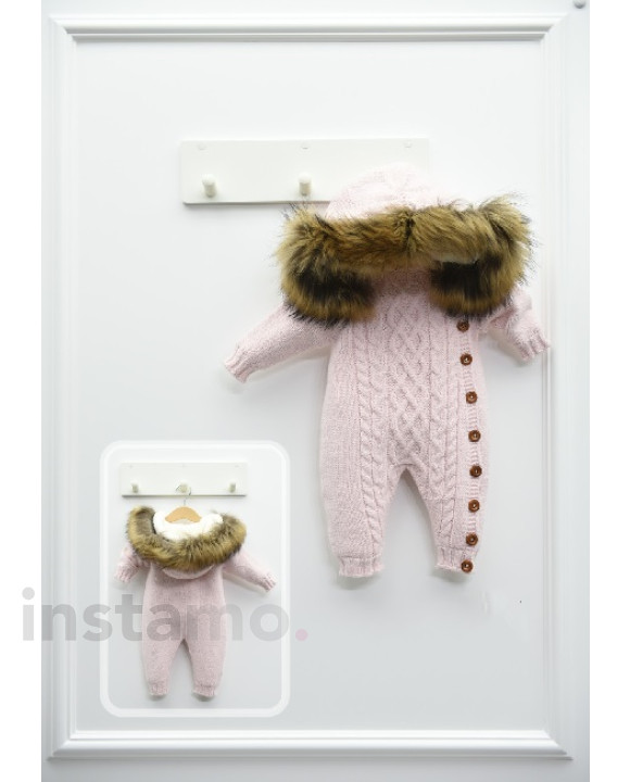 Dětský růžový overal s kapucí-258057-20