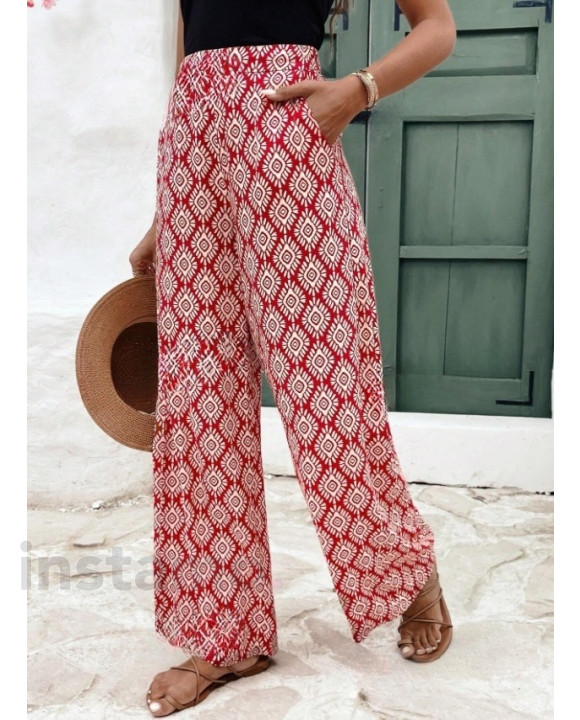 Červené vzorované kalhoty-307560-20