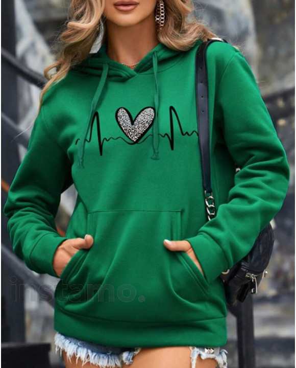 Zelená oversize mikina s kapucí-299119-20