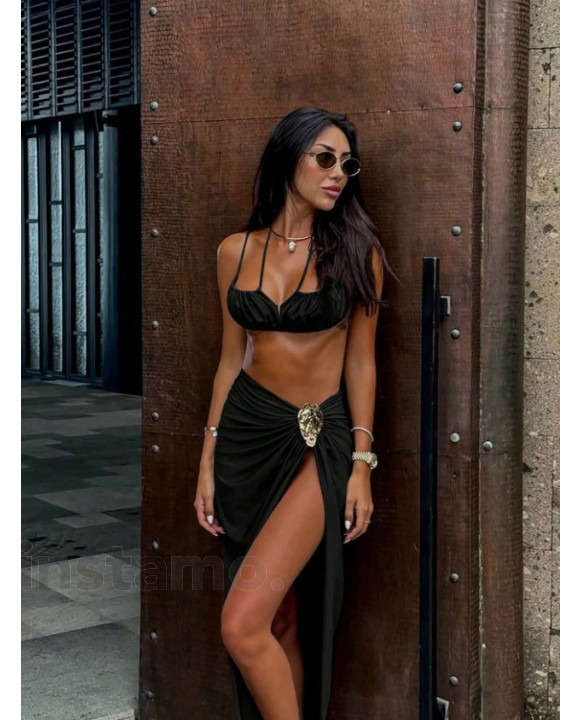 Černý trojdílný plavkový komplet-325389-20