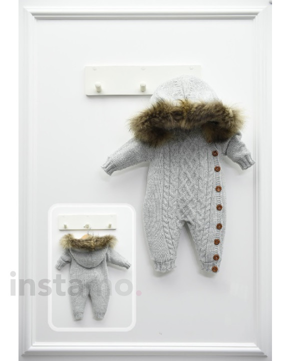 Dětský šedý overal s kapucí-258052-20