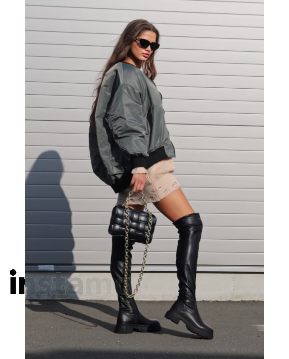 Zelená oversize krátká bombera-277570-20