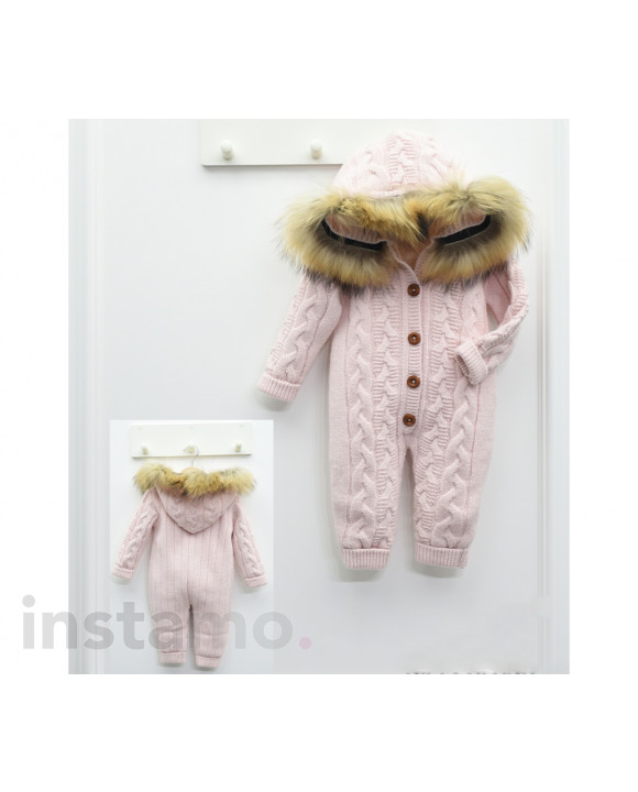 Dětský růžový overal s kapucí-258063-20
