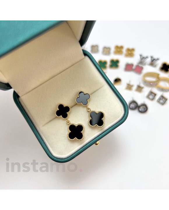 Dámské visací náušnice černé-303879-20