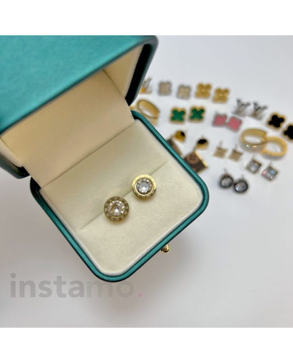 Pozlacené dámské náušnice z chirurgické oceli-303646-20