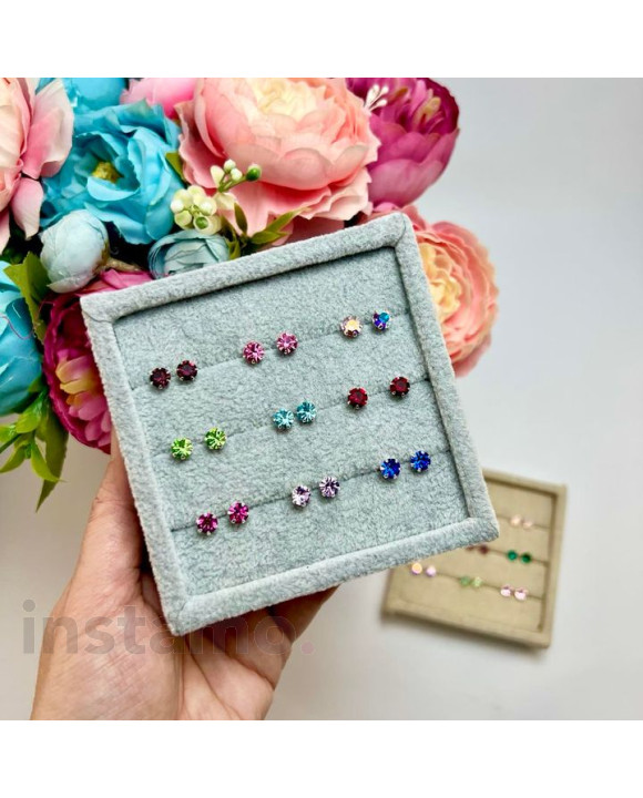 Barevné stříbrné náušnice s křišťálem-313497-20