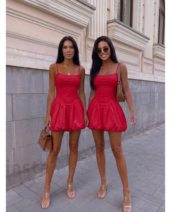 Červené PUFFY šaty-329387-20