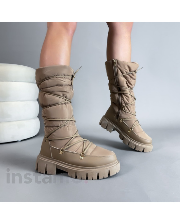 Hnědé vysoké kozačky-297011-20