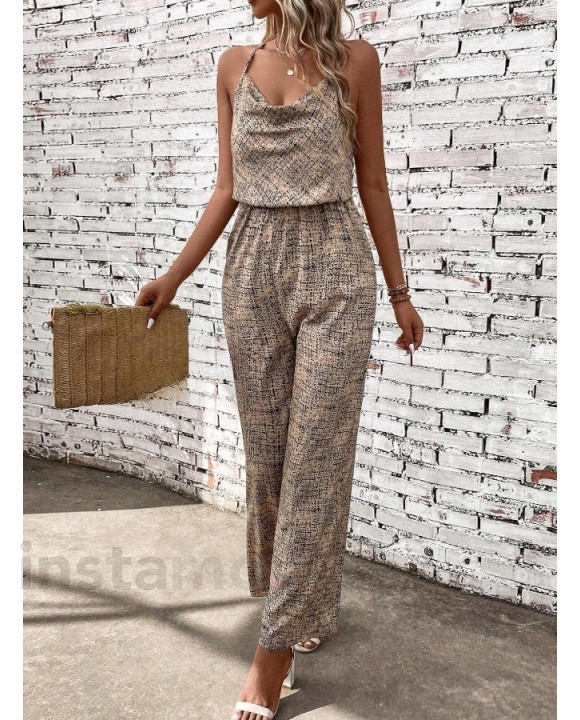 Hnědý vzorovaný overal-307943-20