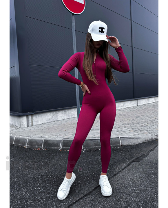 Vínový vroubkovaný overal-322462-20