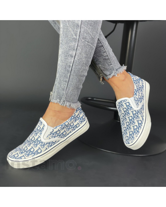 Bílo-modré vzorované mokasíny-297779-20