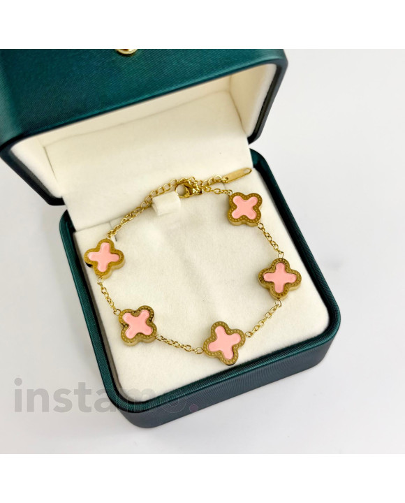 Dámský ocelový náramek růžový-321588-20