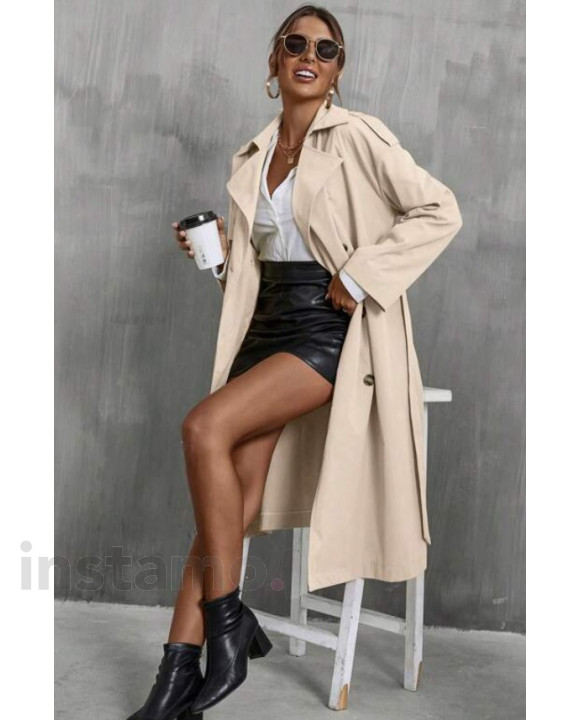 Béžový dlouhý plášť-291430-20