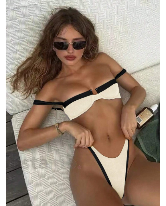 Béžové dvoudílné plavky-316813-20