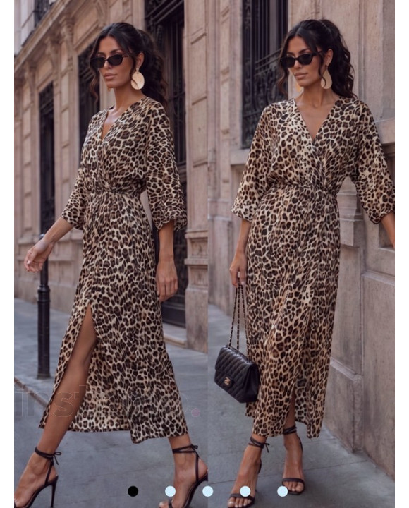 Hnědé šaty s leopadrím vzorem-329874-20