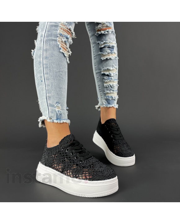 Černé háčkované tenisky-301620-20