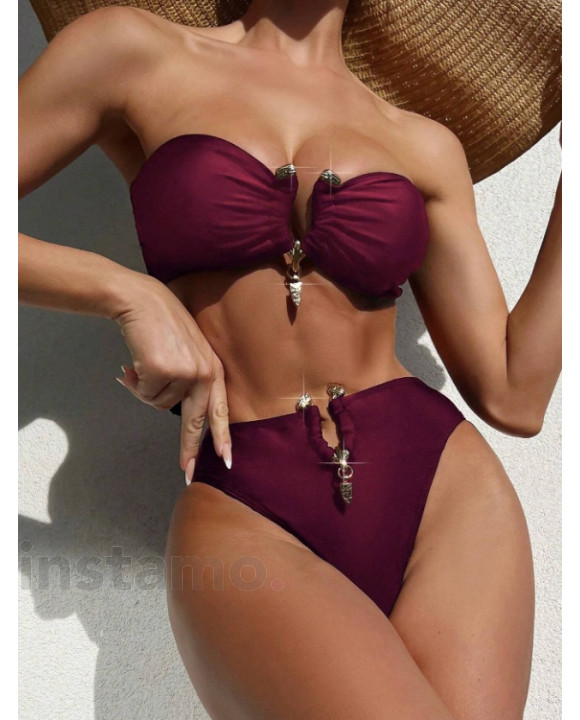 Vínové dvoudílné plavky-316796-20