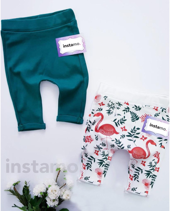 Bílé a zelené bavlněné tepláčky-250511-20