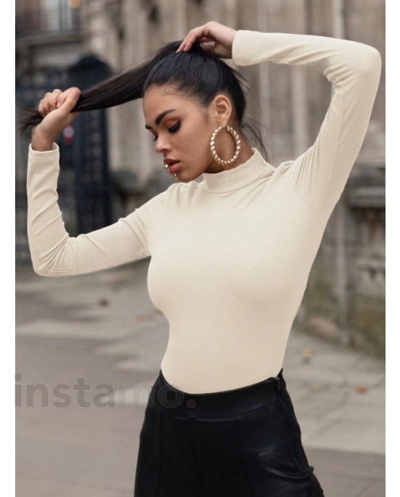 Béžový top s dlouhým rukávem-308424-20