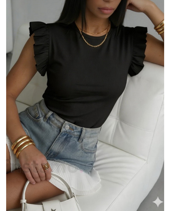 Černé tričko s volánem-326322-20