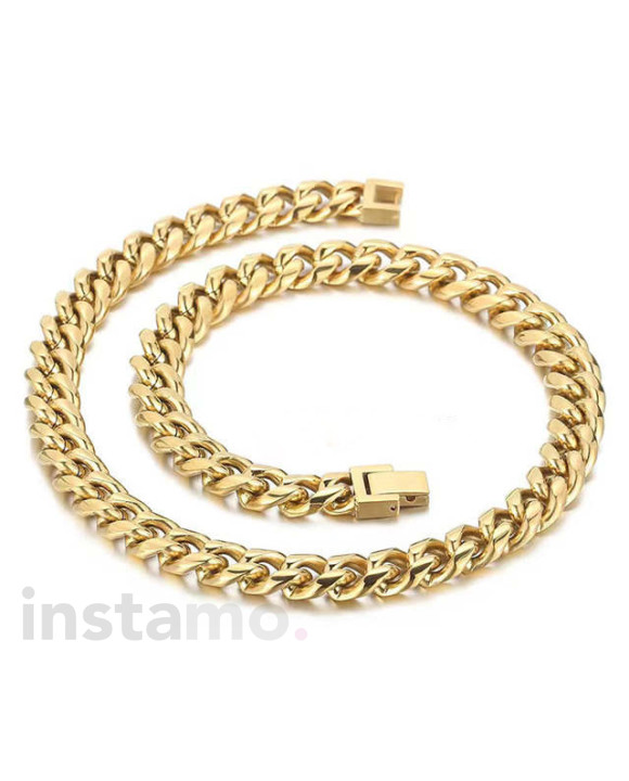 Pánský ocelový řetízek zlatý hrubý-318138-20