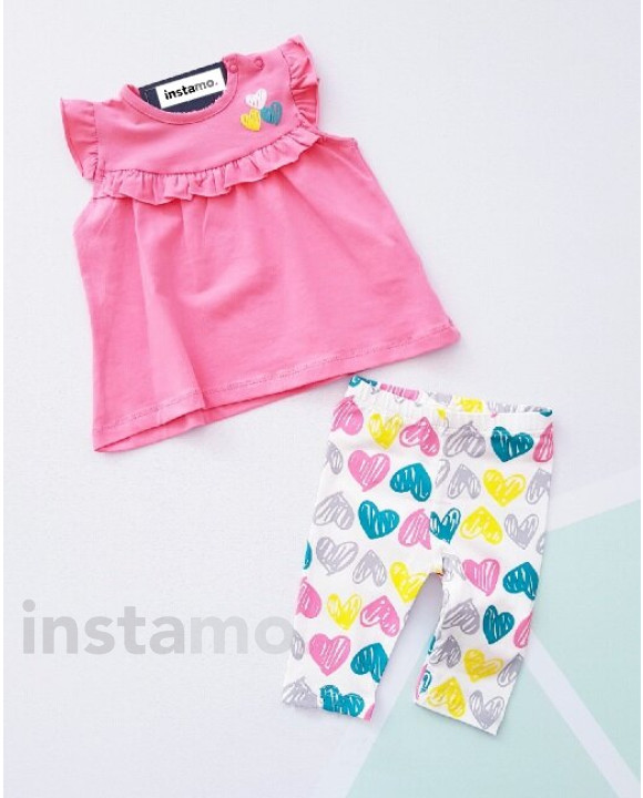 Růžová srdíčková letní souprava-270020-20