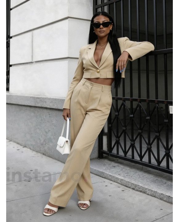 Béžový kalhotový komplet-326584-20