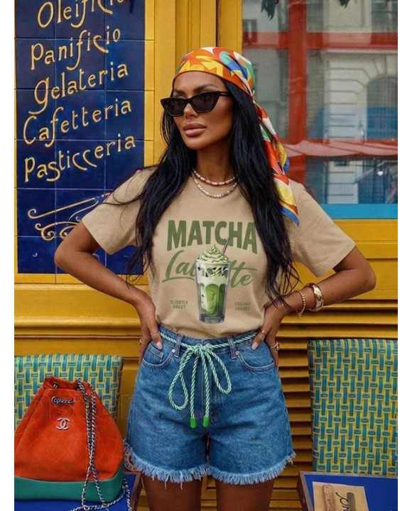 Béžové tričko MATCHA-329675-20