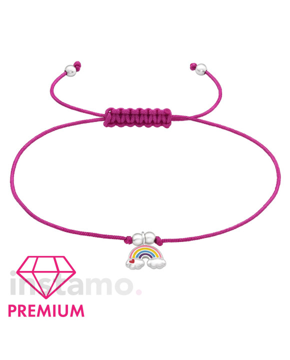 Pletený náramek se stříbrným přívěskem duha-294647-20