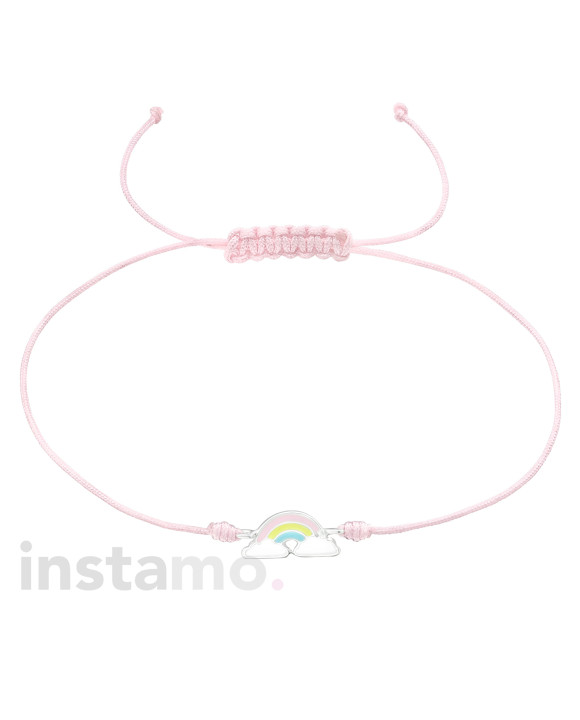 Pletený náramek se stříbrným přívěskem duha-294649-20