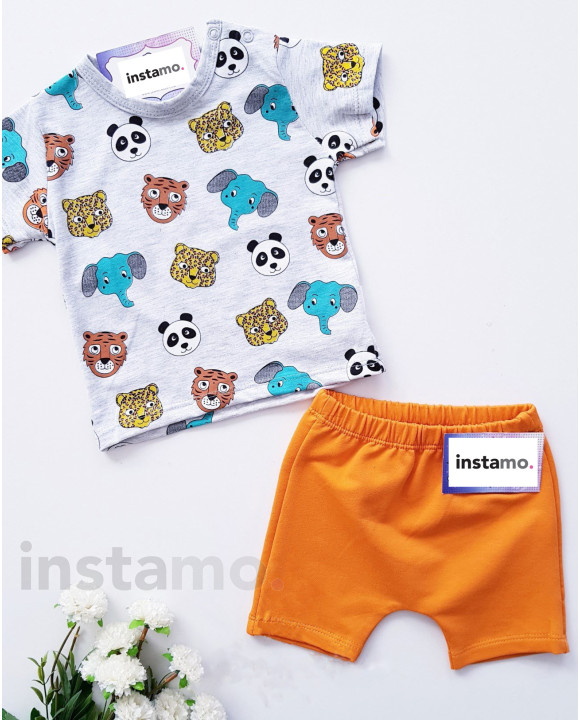 Šedo-oranžová bavlněná souprava-250654-20