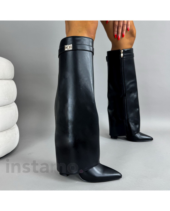 Černé vysoké kozačky-289805-20
