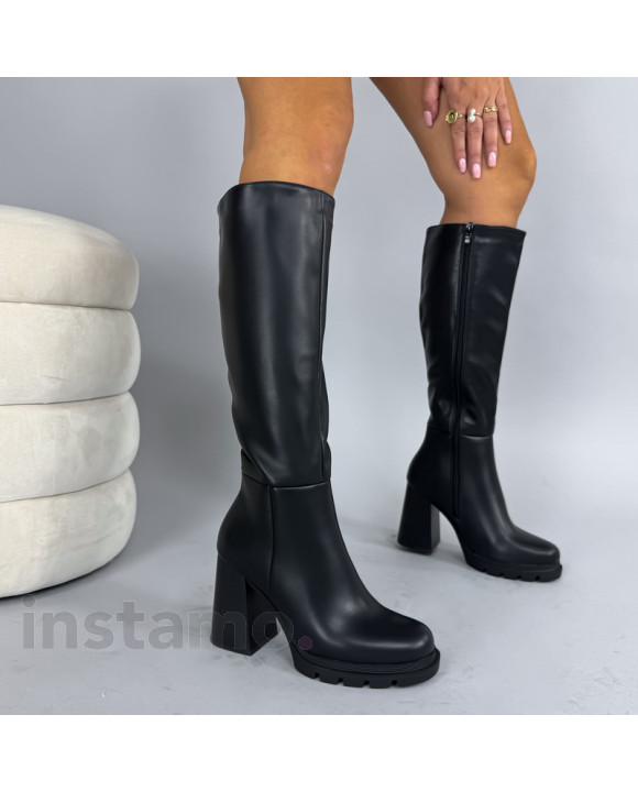 Černé vysoké kozačky-323845-20