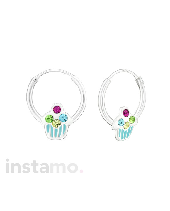 Stříbrné náušnice kruhové muffin-313559-20