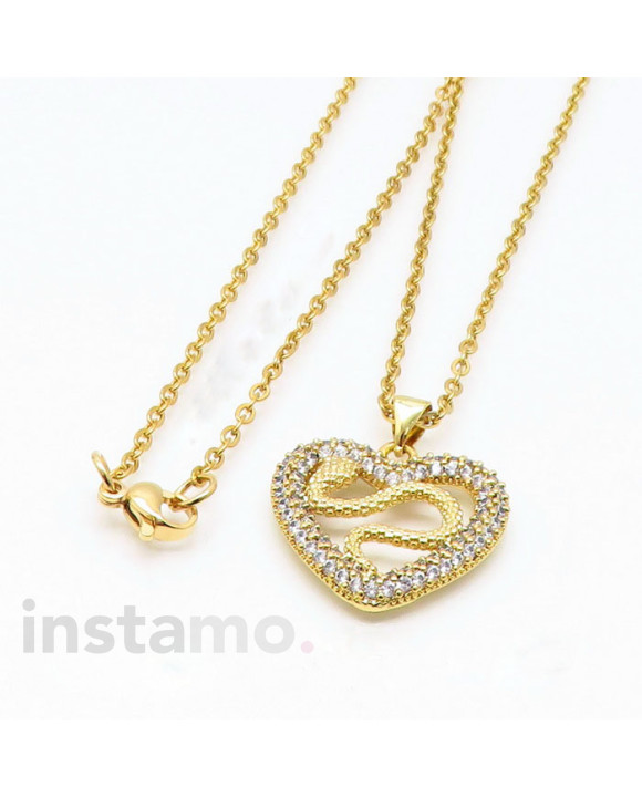 Dámský pozlacený náhrdelník s přívěskem srdce-275949-20