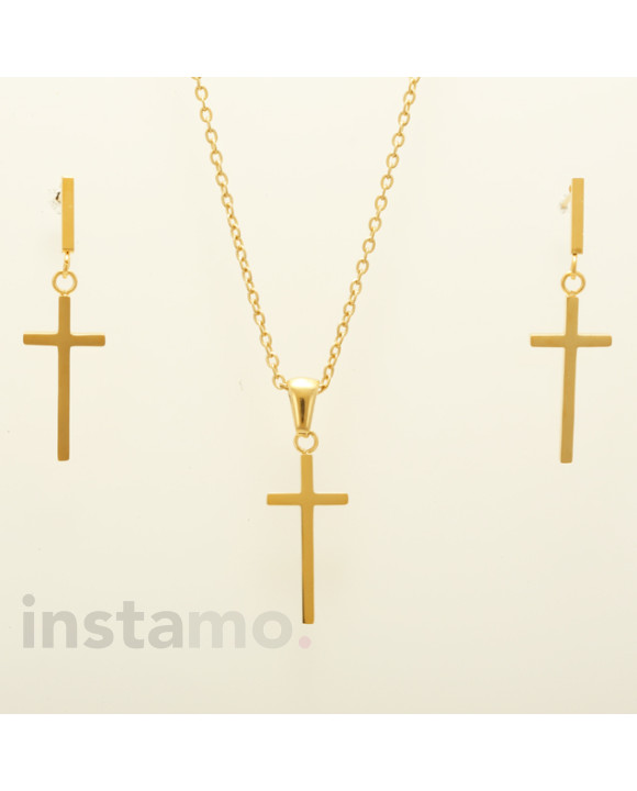 Dámská ocelová souprava s křížkem-272999-20