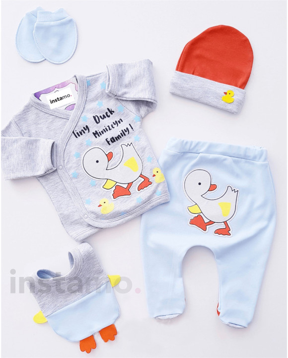 Šedo-modrá pětidílná bavlněná souprava-248781-20