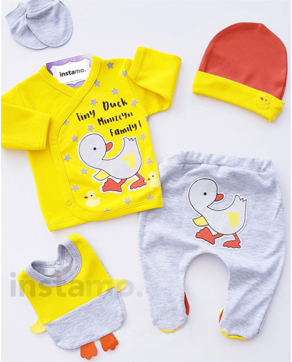 Žlutá pětidílná bavlněná souprava-249052-20