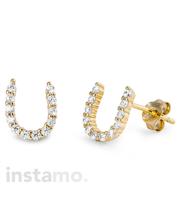 Stříbrné pozlacené náušnice podkova-253866-20