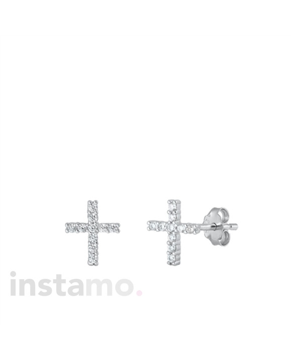 Stříbrné náušnice krížek-292907-20