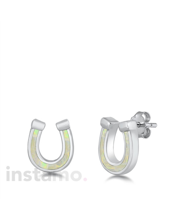 Stříbrné náušnice podkova-292921-20