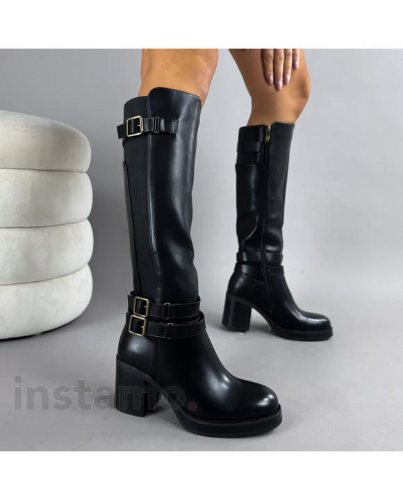 Černé vysoké kozačky-322817-20