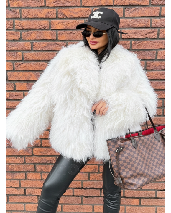 Kožich z mongolské ovečky WHITE-324629-20