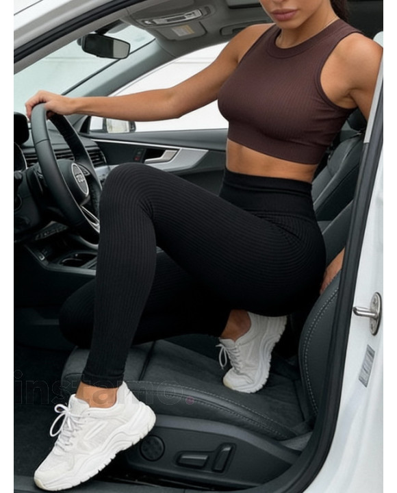 Černé vroubkované legíny-325068-20