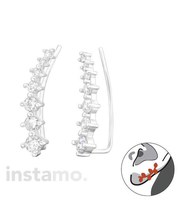 Stříbrné náušnice ear cuff-313588-20