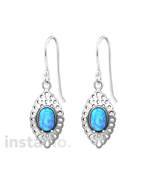 Dámske strieborné náušnice s opálom